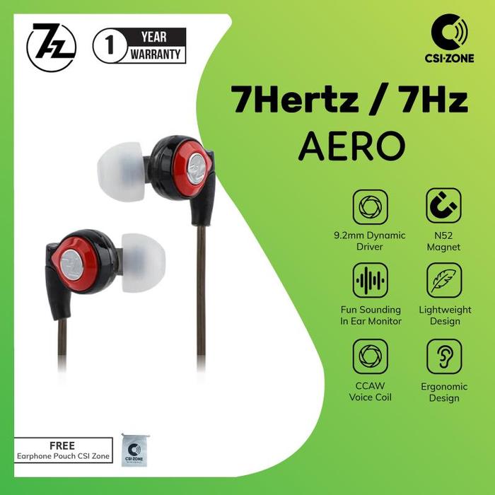 Gambar 7HZ / 7 Hertz AERO 9.2mm Dynamic Driver In Ear Monitor Earphone - Red dari CSI-ZONE undefined Tokopedia