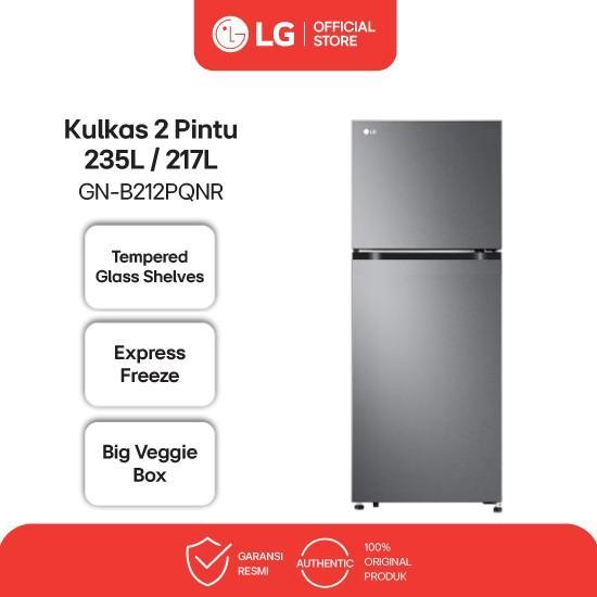 Gambar LG Kulkas 2 Pintu 235L / 217L - Multi Air Flow - Total No Frost - Rak Tempered Glass - GN-B212PQNR dari LG Official Store undefined Tokopedia