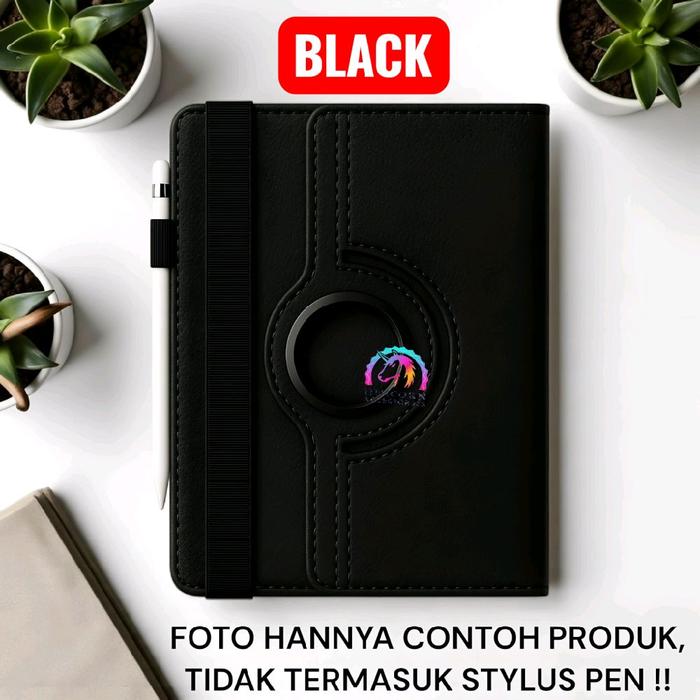 Gambar Case Tablet Universal 7.8 8 9 10 11 11.6 12 inch Casing Rotary Stand Flip Book Cover Tempat Slot pen Universal Sarung tablet Leather Case tanpa lubang camera belakang - BLACK, 7.8/8/9 inch dari Unicorn Acc Hp undefined Tokopedia