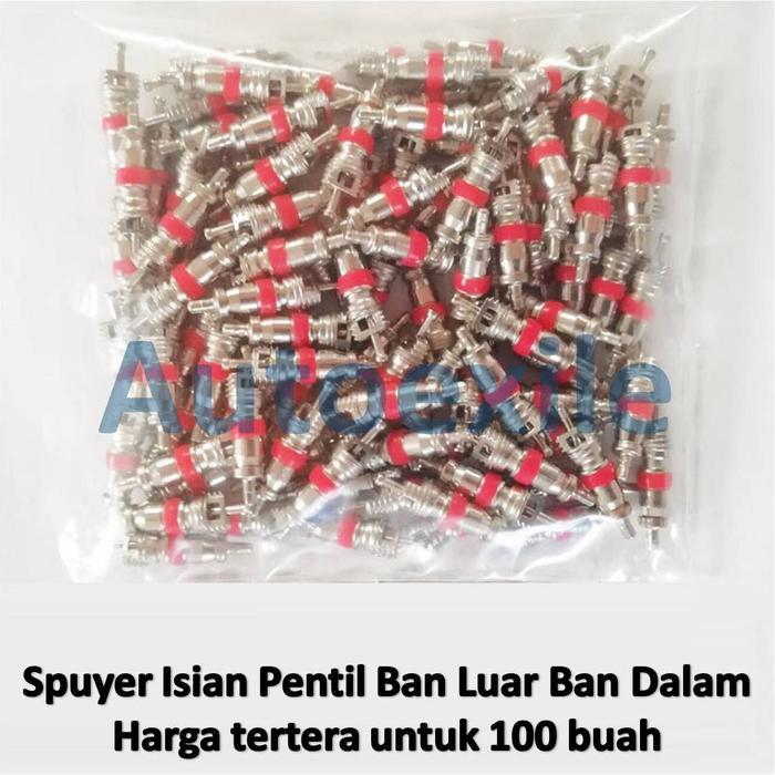 Gambar Spuyer Isi Pentil 100 buah Isian Ban Luar Dalam Motor Mobil Tubeless Tubetype Tire Valve Core Universal - Silver dari Autoexile undefined 3 Tokopedia