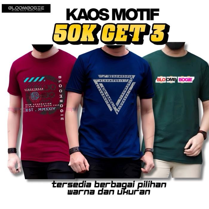 Gambar Paket Kaos Dapat 3 Baju Motif simple baju kaos pria wanita Atasan Distro sablon DTF Oblong Keren Unisex - Warna Random, 3 PCS XL dari juragan kaos termurah undefined Tokopedia
