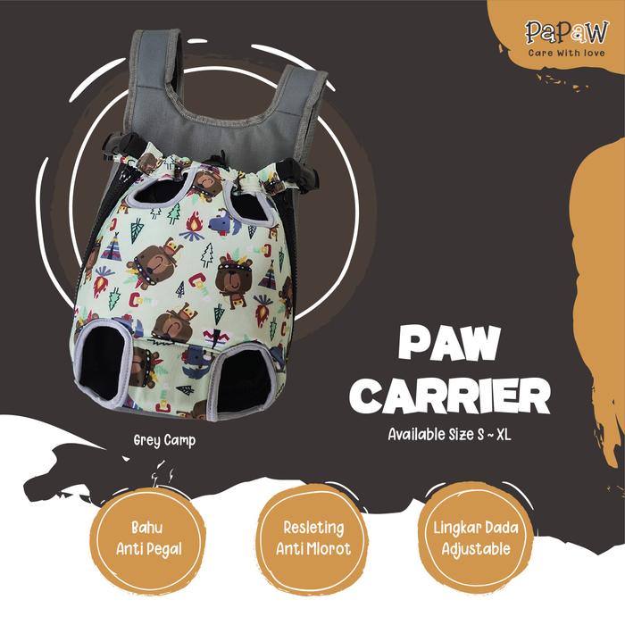 Gambar PawCarrier Gendongan Kucing Depan Belakang Adjustable Tas Gendong Anjing Travel Lingkar Bisa Diatur - Grey Camp, L dari Papaw Cat undefined Tokopedia
