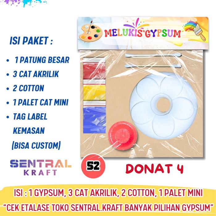 Jual [60 GYPSUM] SET Mainan Lukis Patung Gypsum BESAR 1pcs + 3 Cat ...