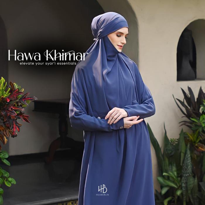 Gambar HIJABERLIN - Hawa Overhead Khimar Dress Terusan Berlengan - Gamis Syari Umroh Haji Premium - Royal, SM dari Hijaberlin undefined Tokopedia