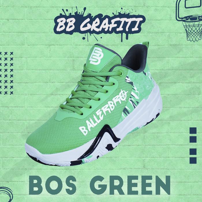Gambar Sepatu Basket BALLERBRO BB GRAFITI - BOS Green, 42 dari Ballerbro undefined Tokopedia