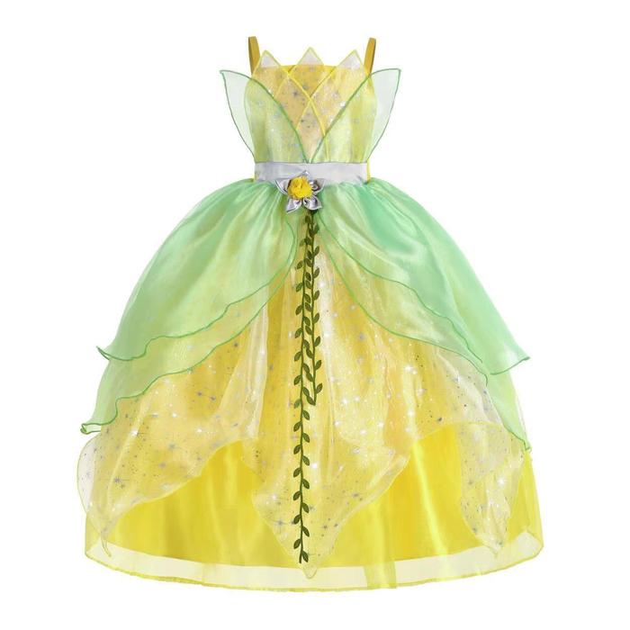 Gambar Frog Prince Princess Tiana/ Kartun Tiana Dress Karakter Anak Perempuan - Dress -A, 110 (3-4 Thn) dari Parishkid undefined Tokopedia