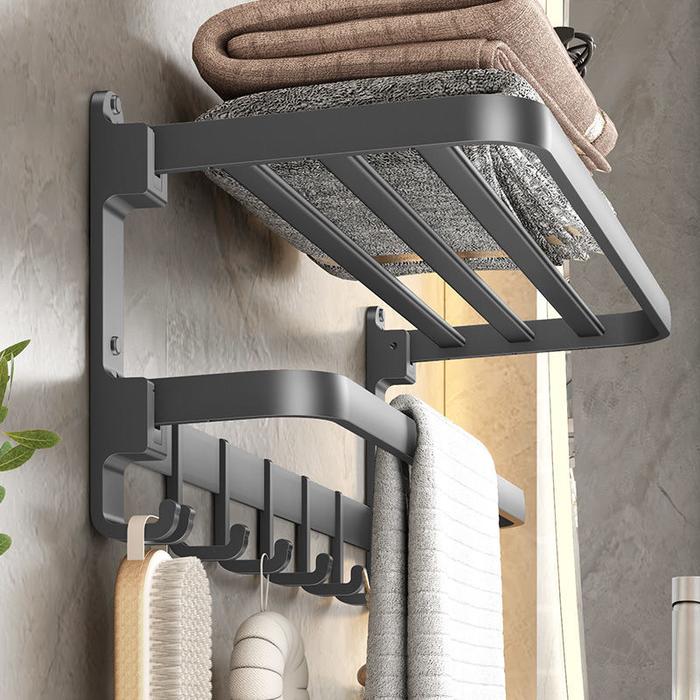 Gambar 50CM Folding Holder With Hook Towel Holder Wall Mount AluminumTowel Rack dari TOKO LANLAYANGAN BODAS undefined Tokopedia