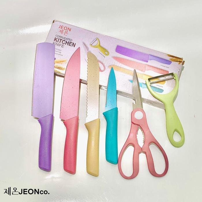 Gambar Pisau SULTAN Dapur Set 6 in 1 Bahan Stainless Steel PREMIUM - PISAU 6 IN 1 JEON, NON BUBBLE dari JEONco_NEW undefined Tokopedia