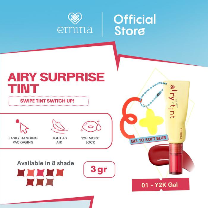 Gambar New ! Emina Airy Surprise Tint + Keychain 3 gr - Emina Airy Tint 01 Y2K Gal dari wawacosme undefined Tokopedia