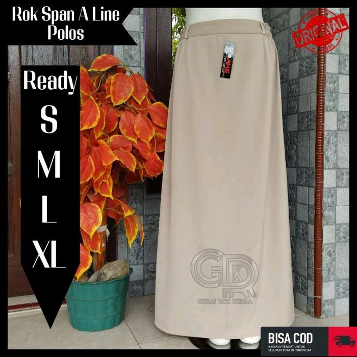 Gambar ROK SPAN A LINE POLOS CREAM (Rok kerja wanita panjang) Sekolah Tebal Nyaman - S dari hubby.collection undefined Tokopedia