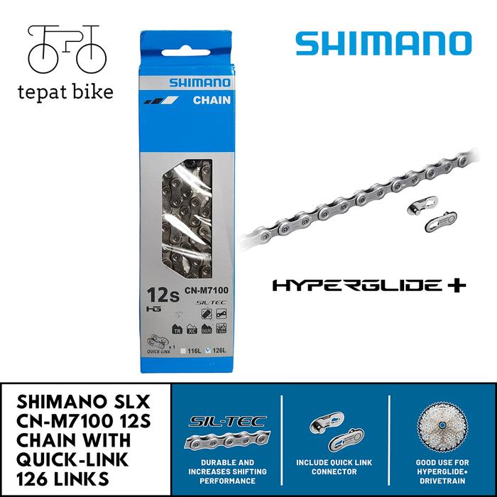 Jual SHIMANO SLX CN-M7100 12 Speed SIL-TEC MTB Chain Rantai 126L