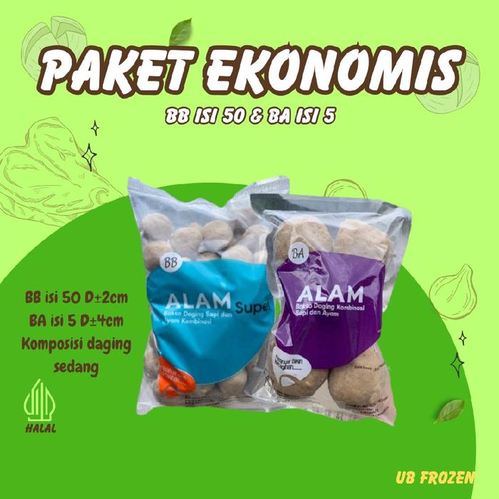 Gambar Paket EKONOMIS Baso Alam Super kode BB 50 + kode BA 5 Frozen Food Bakso dari URIP BAROKAH Frozen undefined Tokopedia
