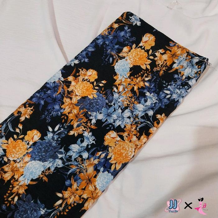 Gambar rayon viscose import 1.5 meter / viscose premium import / kain rayon print / rayon premium / kain rayon / katun rayon / rayon print / rayon digital / viscose digital meteran - hitam dari Jadi Jaya Textile undefined Tokopedia
