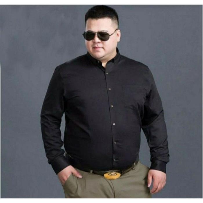 Gambar DHEEM KEMEJA LENGAN PANJANG PRIA JUMBO SIZE XXL-5XL POLOS Casual Hitam Dewasa Formal Kerja Kantor Katun Baju Slim Fit Cowok Putih Basic Distro Linen Navy Hem - HITAM, XXL dari Dheemofficial undefined Tokopedia
