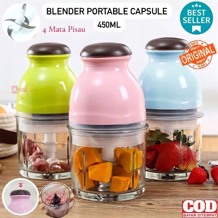 Gambar ( BISA COD ) PROMO BLENDER CAPSULE CUTTER / BLENDER KAPSUL BLENDER TEKAN SERBAGUNA / BLENDER DAGING / BLENDER JUS BUAH / BLENDER PORTABLE TEKAN / BLENDER TEKAN / FOOD CHOOPER CUTTER PENGGILING SAYUR JUS MINI PORTABLE MURAH dari TK MITRASEJAHTRA TERRBARRRU undefined Tokopedia