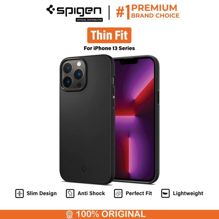 Gambar Termurah Case For Iphone 13 Pro Max 13 Mini Spigen Thin Fit Slim Hybrid Casing - Black, 13 dari PT Waskita_NEW undefined Tokopedia