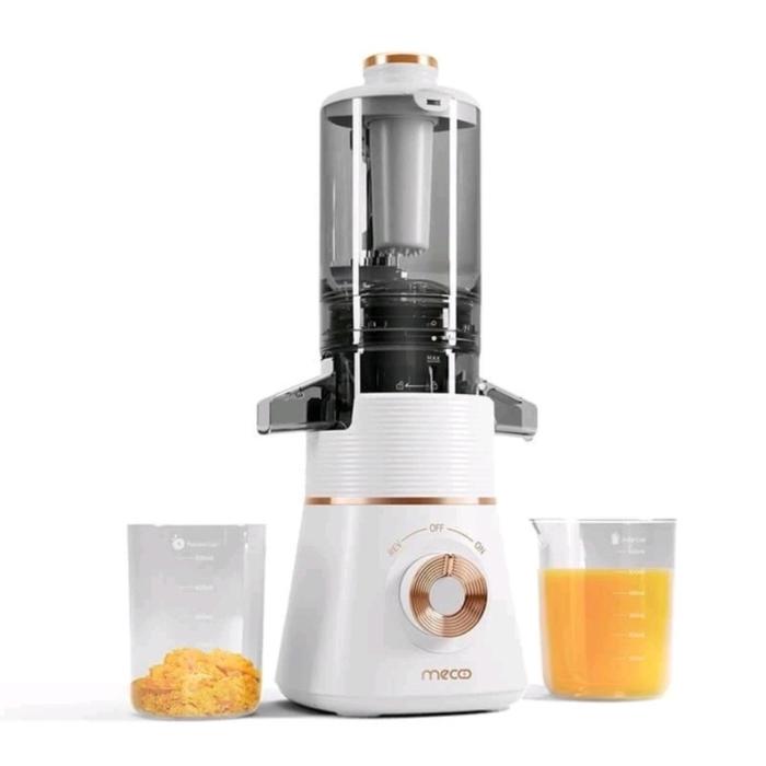 Gambar MECOO Slow Juicer Extra Big Mouth EasyJuice, EasyClean 100 Low Watt BPA Free Tritan Baby Food Grade - White dari Jawa Electrik undefined Tokopedia