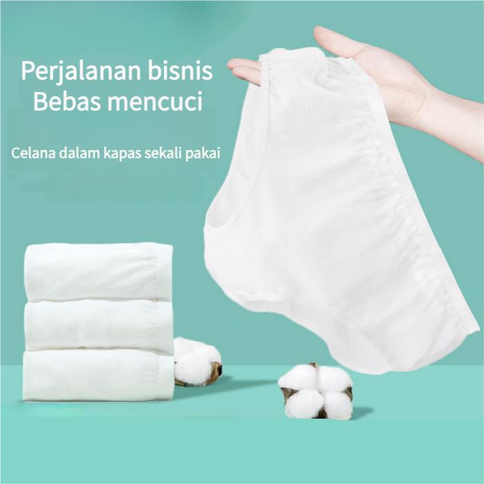 Gambar [VIMISU]Celana dalam katun murni sekali pakai wanita untuk perjalanan bisnis, tidak perlu dicuci, celana sekali pakai untuk sehari-hari, celana pendek steril hotel elastis dan tebal Nyaman Lembut - 1 box (4pcs), M dari Vimisu.ID undefined Tokopedia