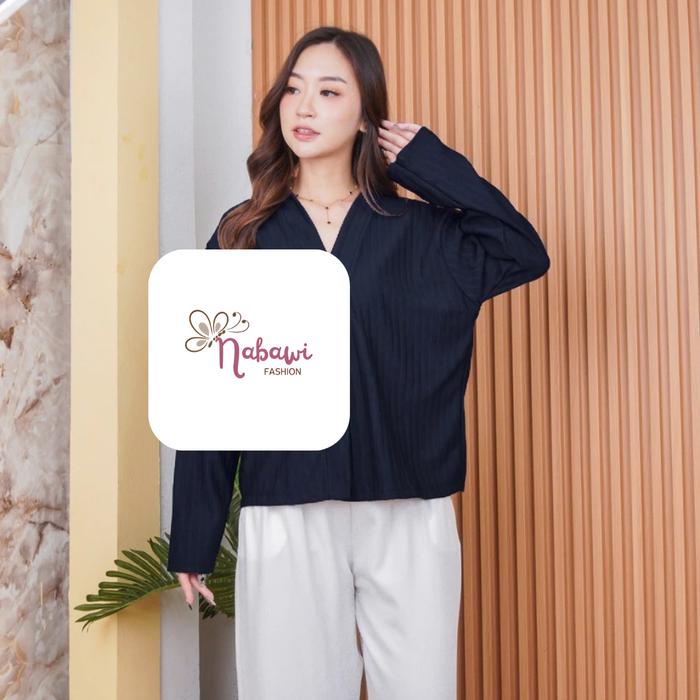 Gambar WANNES Cardigan Crop Wanita Knit Premium Outer Top Baju Atasan Hornet - Hitam dari Nabawi Fashion_NEW undefined Tokopedia