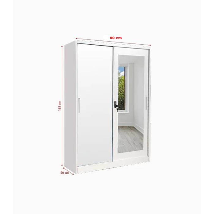 Gambar Lemari Pakaian Besi 2 Pintu Sliding |LP Baju Sleding Kaca 201 D - MOTIF-B, TANPA RAKIT dari Citra furniture undefined Tokopedia