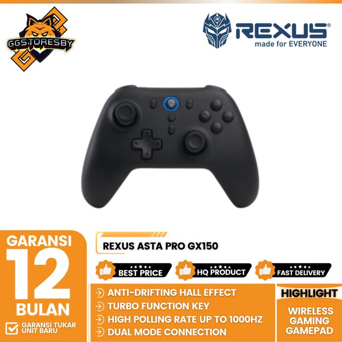 Gambar REXUS ASTA PRO GX150 WIRELESS Gaming Gamepad - Black dari GGSTORESBY undefined Tokopedia