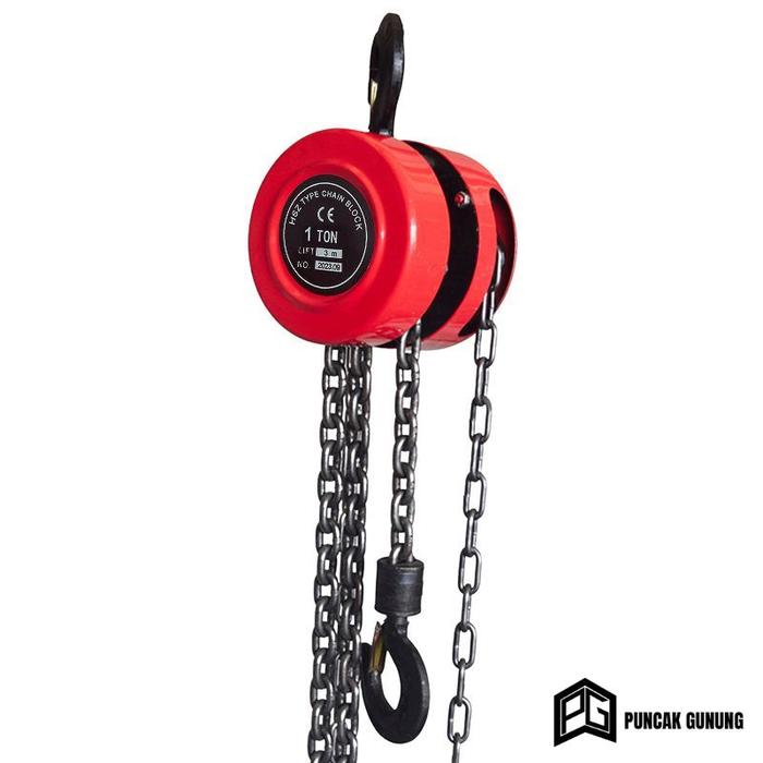 Gambar G2B1 Chain Block Katrol 1 Ton Takel Kerekan Manual Baja dengan Rantai 2.3m - Chain block dari Puncak Gunung undefined Tokopedia
