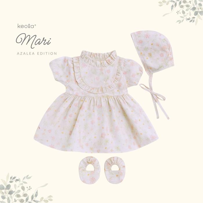Gambar KEOLA - Mari Babydoll Set / Set Dress baju Anak Bayi Perempuan (Baju, Topi, Sepatu) New Born 0 - 6 Bulan - Mari Azalea, NB dari Keola Mall undefined Tokopedia