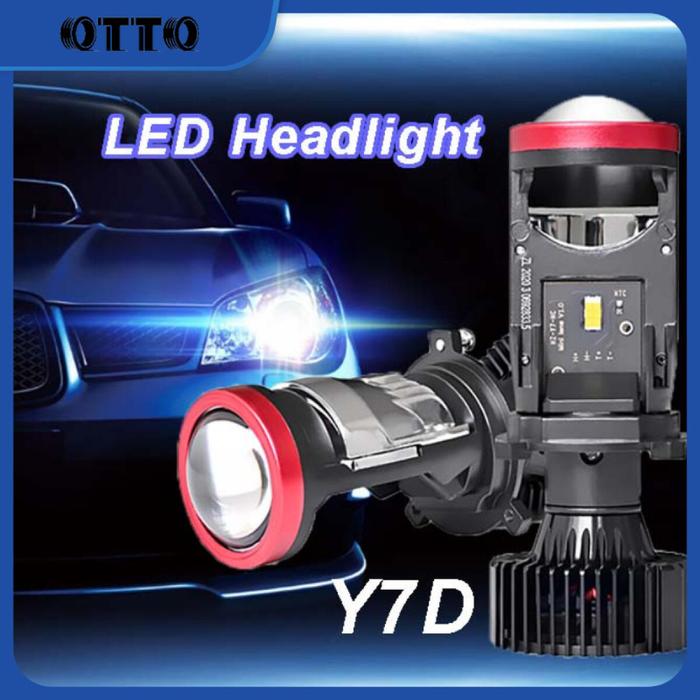 Gambar 【OTTO】2PCS Y7D Lampu Led Mobil Super Bright H4 Mini Projector Lens Lensa Motor Mobil Headlight Headlamp Car - putih dari ottoid_NEW undefined Tokopedia