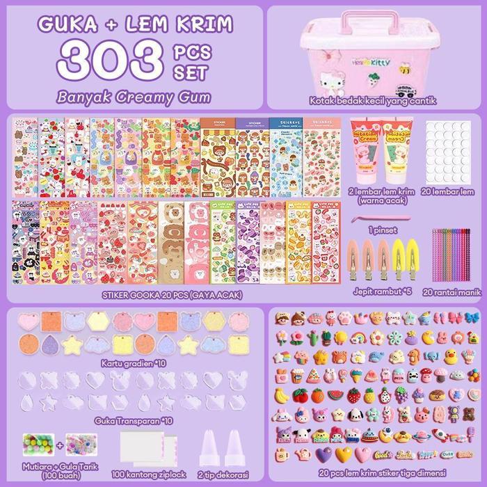 Gambar 685Pcs DIY Gantungan Kunci Akrilik Set + Guka Sticker Set Tools DIY - 303pcs dari toko mainan tatajoy undefined Tokopedia
