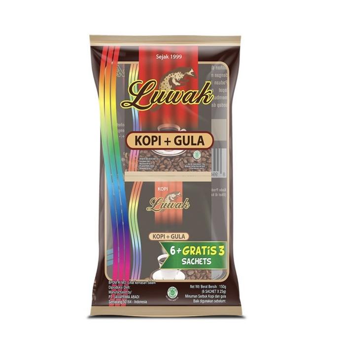 Gambar Luwak Black Coffee 2in1| Kopi Luwak Plus Gula Black Coffee Bag (6+2) x25gr dari toko.tukatuku undefined Tokopedia