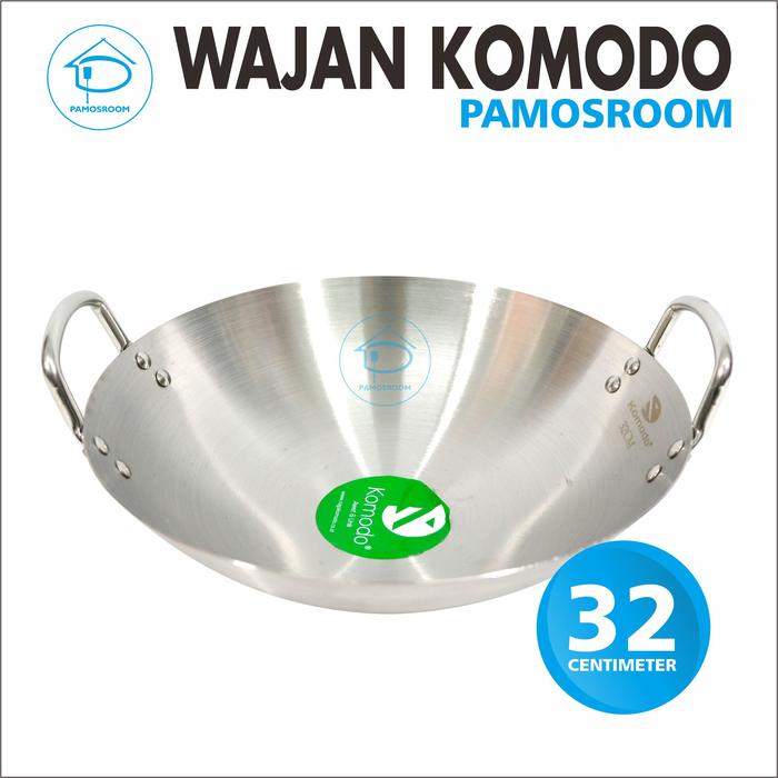 Gambar Komodo Kuali Wajan Penggorengan Stainless Steel Diameter 30 cm - 32cm dari pamosroom undefined Tokopedia