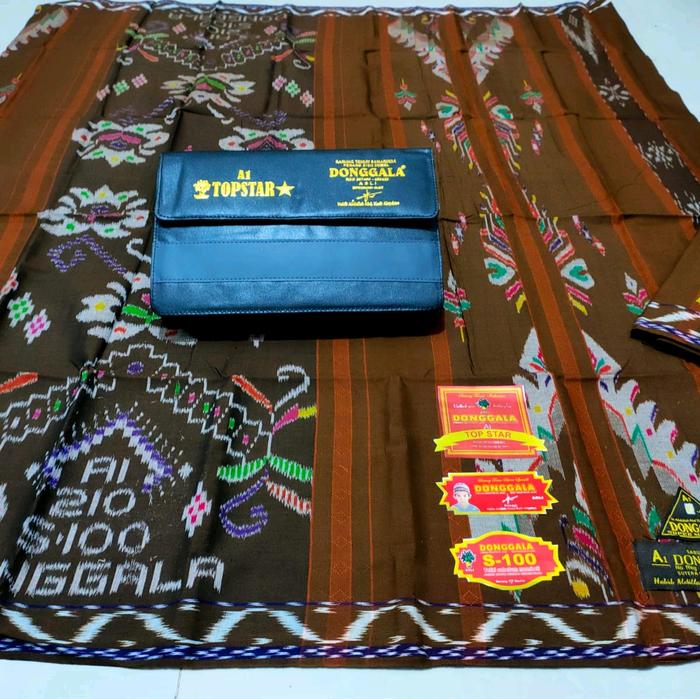 Gambar SARUNG DONGGALA S100 SEMI FULL SUTRA MOTIF GUNUNG, BISA COD Dewasa Muslim - coklat, Semi full sutra dari Mutiara Dian undefined Tokopedia