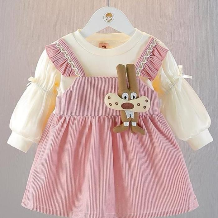 Gambar COD TERBARU BAJU ANAK PEREMPUAN LUCU IMPORT PREMIUM LENGAN PANJANG USIA 3 BULAN -4 TAHUN KOREAN STYLE Fashion Katun Gaun Dress - Pink, S/M (3bln-1th) dari Qinashop20 undefined Tokopedia