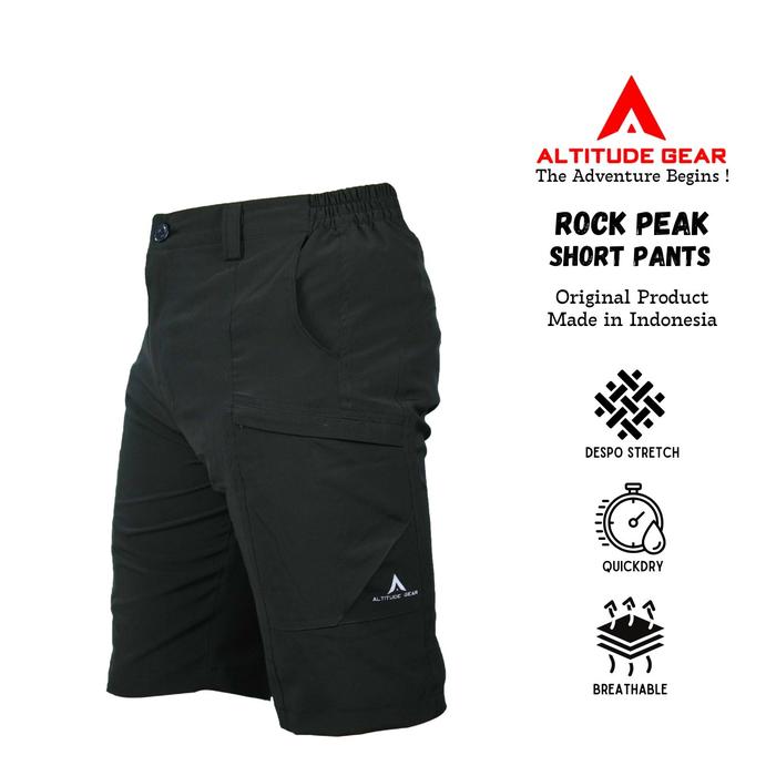 Gambar Altitude Gear Rock Peak Celana Pendek Gunung Outdoor Quickdry Cepat Kering Olahraga Pakaian Sport - Hitam, M dari Altitude Gear undefined Tokopedia