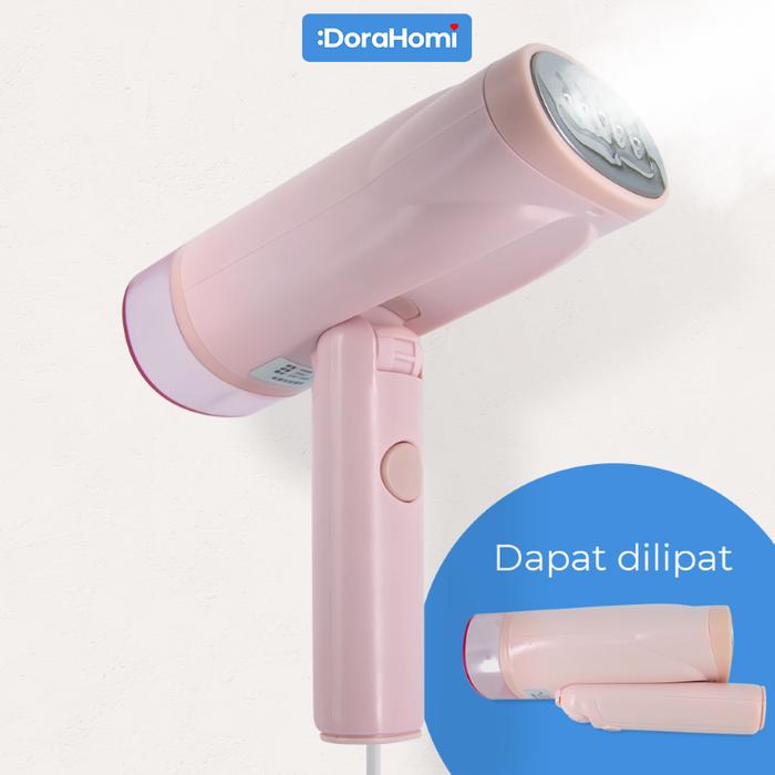Gambar [BISA COD] GARANSI Dorahomi setrika uap portable garment steamer foldable low watt 120ml bergaransi 1 tahun Steamer Garmen Setrika Uap listrik mesin - Pink dari Dorahomi undefined Tokopedia