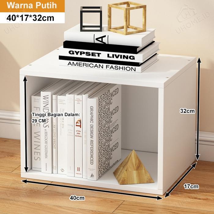 Gambar Lemari Buku Susun Dengan pintu DIY Rak Buku Kayu Lemari Anak Mainan Penyimpanan Lemari Lantai Ruang Tamu - A-Putih-40_17_32CM dari Key Life Mall undefined Tokopedia
