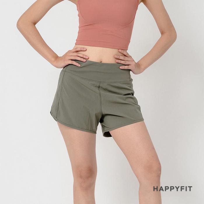 Gambar HAPPYFIT Rush & Run Mid Short Pants - Celana Pendek Olahraga Wanita - Olive Green, S dari Happyfit Indonesia undefined Tokopedia