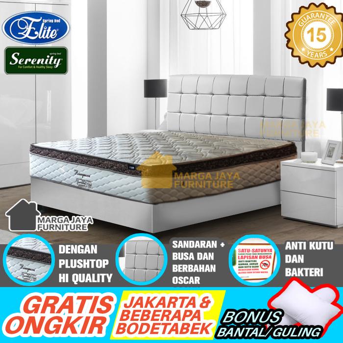 Gambar Springbed Kasur SET + Divan Sandaran Elite Serenity Honeymoon Plushtop Pillowtop Eternity 120 160 180 x 200 cm Hitam - Divan+HB, 120x200 cm NON BONUS dari Marga Jaya Furniture_NEW undefined Tokopedia