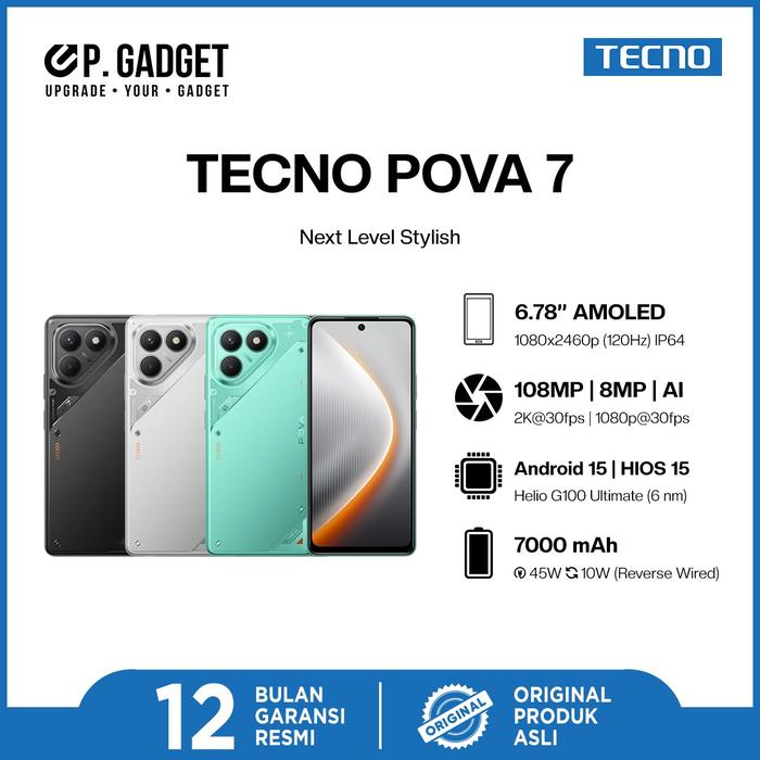 Gambar UP.GADGET - TECNO - POVA 7 - NEW - PONTIANAK - 8/128GB dari UpGadget Pontianak undefined 3 Tokopedia