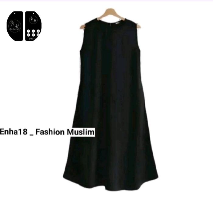 Gambar Inner Dress Tanpa Lengan Polos Catton Cringkle Inner Atasan Abu Biru Coklat Hitam Merah Muslim Navy Putih Variasi Katun Basic Nyaman Casual Cantik Simple Panjang Maroon Formal Gamis Wanita Santai - Hitam, L dari Enha18 undefined Tokopedia