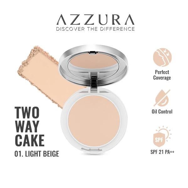 Gambar AZZURA All Day Matte Finish Two Way Cake Bedak Foundation SPF 21PA++ | Perfectly Covered with Perfect Coverage / FULL | REFILL - FULL, 01 Light Beige dari HNCbeauty undefined Tokopedia