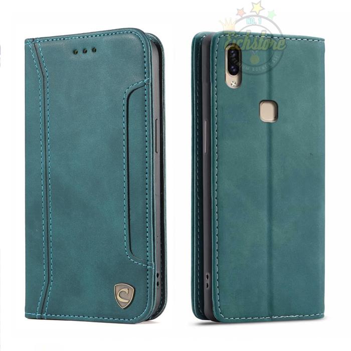 Case Untuk Vivo V9 Super Slot Caseon C001 Case PE Leather Full 360 Degree  TPU Waterproof Green