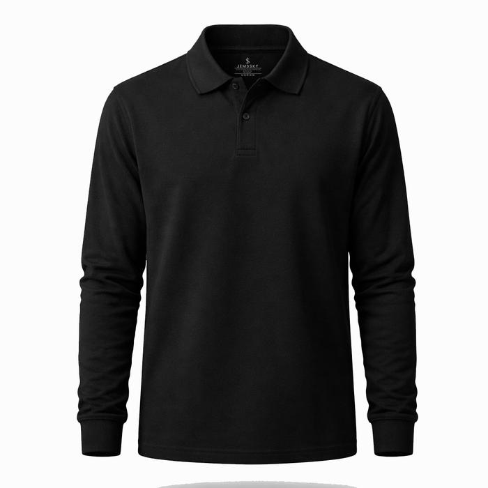 Gambar Jemssky - Kaos Polo Shirt Pria Kerah Polos Lengan Panjang Unisex Putih - Hitam, M dari Jemssky_NEW Kota Administrasi Jakarta Pusat Tokopedia