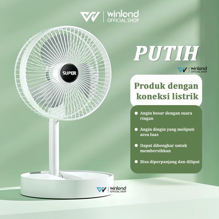 Gambar 【Winland】Flash Sale Kipas Angin Meja / Lipat / Portable Bisu Usb Cas 2000mAh Putar Naik Dan Turun 270° Terapkan ke Kantor / Perpustakaan-Garansi 1 tahun Manufacturer Warrenty Listrik Mesin Putih kipas  jepit kipas  angin viral - White dari Winland.id undefined Tokopedia