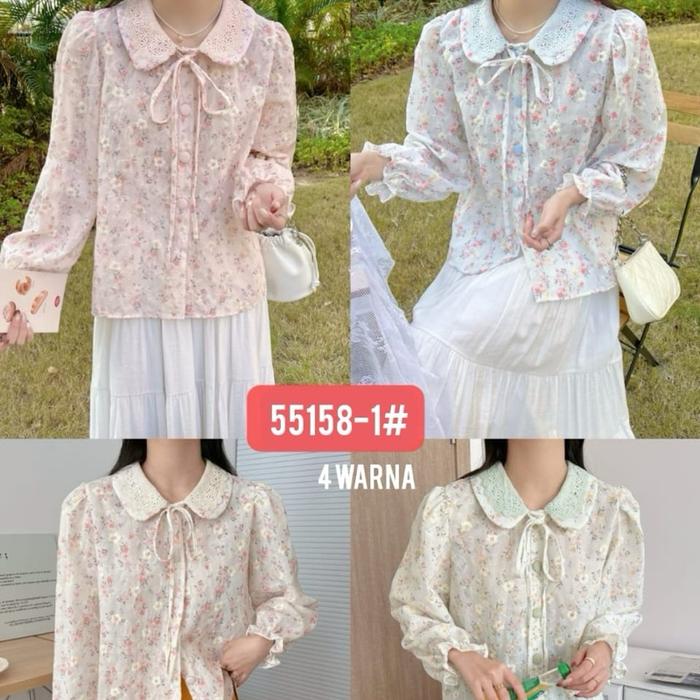 Gambar Kemeja katun brokat Import motif bunga - Mind soft dari Farhan jaya lt.2 undefined Tokopedia