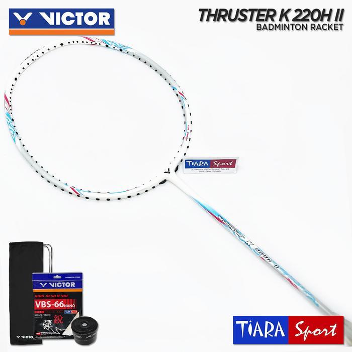 Gambar PREMIUM Raket VICTOR Thruster K 220H II M - 4U Freecore Badminton Racket TK 220 H - VBS66 + Grip, Tas Kain Victor dari Guest Item Clips undefined Tokopedia