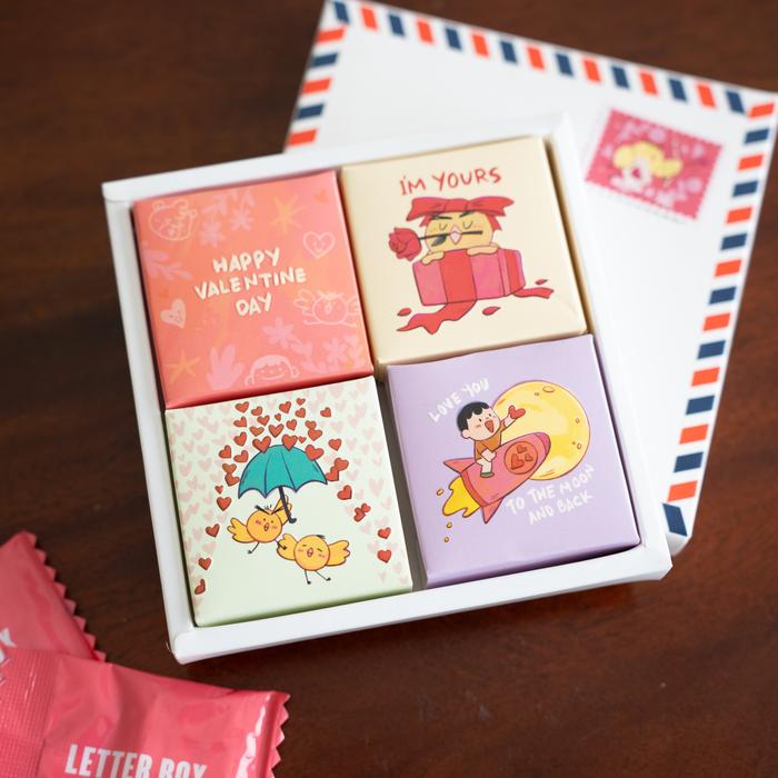 Gambar Kado Coklat Valentine Box 4pcs - Letter Box - Paket Valentine - SET A dari Letter Box Gift undefined Tokopedia