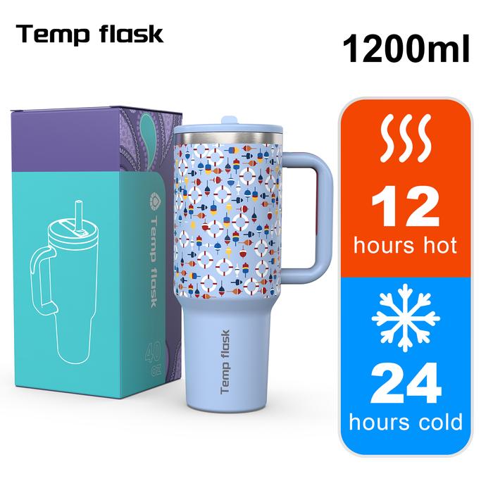 Gambar 【COD】Tempflask Tumbler 40 oz Stainless Steel 1200ml Tahan Bocor dengan Tutup Sedotan & Genggaman Mudah Digenggam Cocok untuk Rak Gelas Mobil Isolasi Vakum 24 Jam - UV-Bohemia dari Pashlinc Indonesia undefined Tokopedia