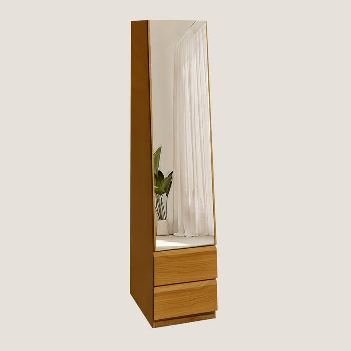 Gambar Toraya - Hinata Lemari Rias Model 2 (P40 cm) :  Meja Rias/ Lemari Kaca/ Standing Mirror Cabinet - Natural 30cm dari TorayaLiving undefined Tokopedia