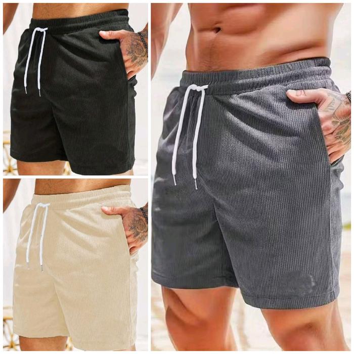 Gambar UNISEX.ID TERLARIS 100k DAPAT 3 CELANA CORDUROY Shorts Surfing Pria Pendek Distro - HITAM,BEAGY,GREY, M dari UNISEX.iD undefined Tokopedia